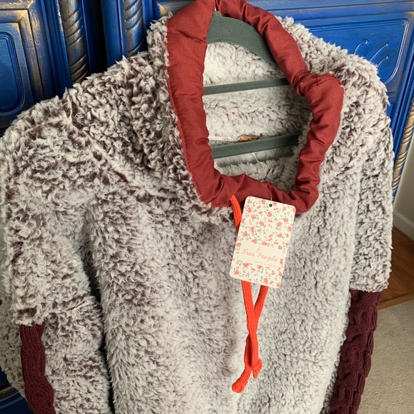 New! Free People Wild Heart Shearling Pullover XL - Picture 2 of 5